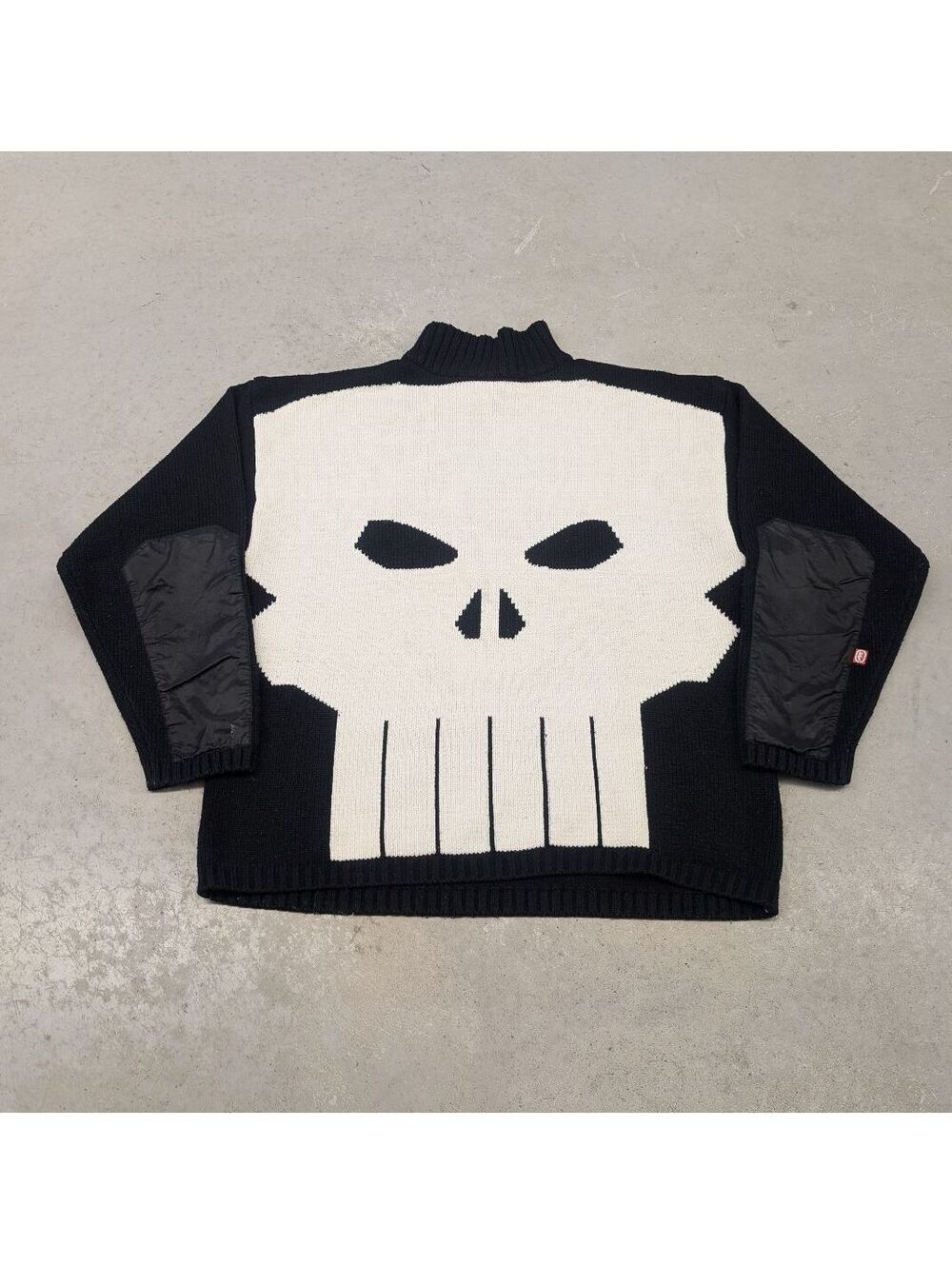 RARE Marc Ecko x Marvel Punisher Black White Knit Sweater